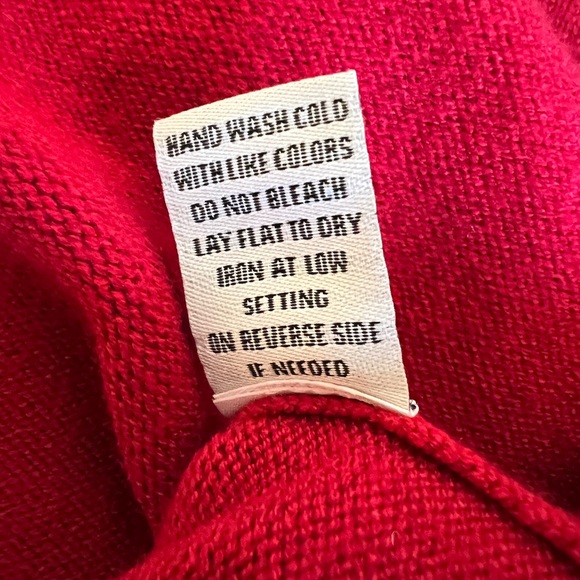 Orange Kiss Red and White Varsity Distressed Number 87 Crop Sweater Large - Picture 11 of 11